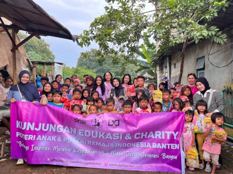 Wujudkan Kepedulian, Puteri Anak Remaja Banten Gelar Aksi Edukasi & Charity di Rumah Belajar Lapak Cacing